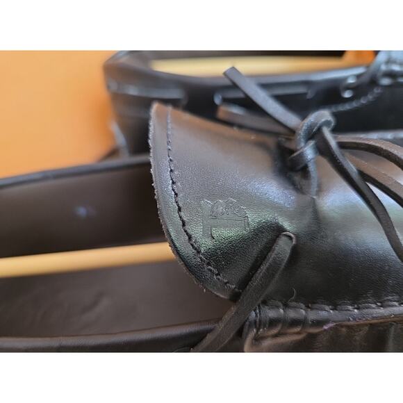 100% Auth Tod\'s Mens Laccetto City Gommino Black Leather Flats Uk7.5 Us8.5 main image 5